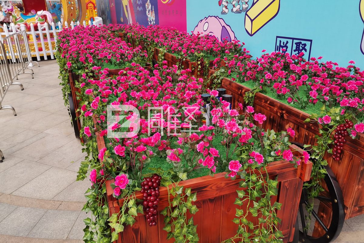 廣東東莞常平翔龍天地戶(hù)外花車(chē)假花制作擺放(圖5)