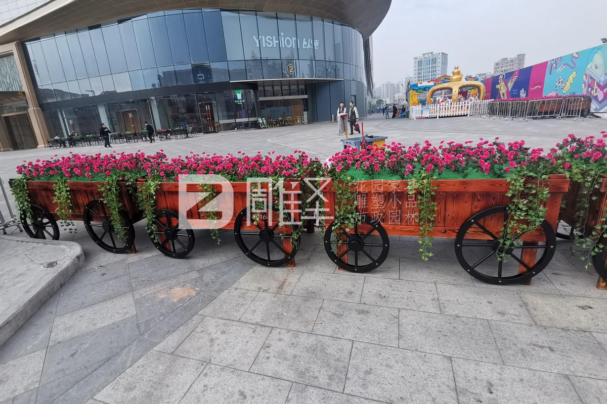 廣東東莞常平翔龍天地戶(hù)外花車(chē)假花制作擺放(圖3)