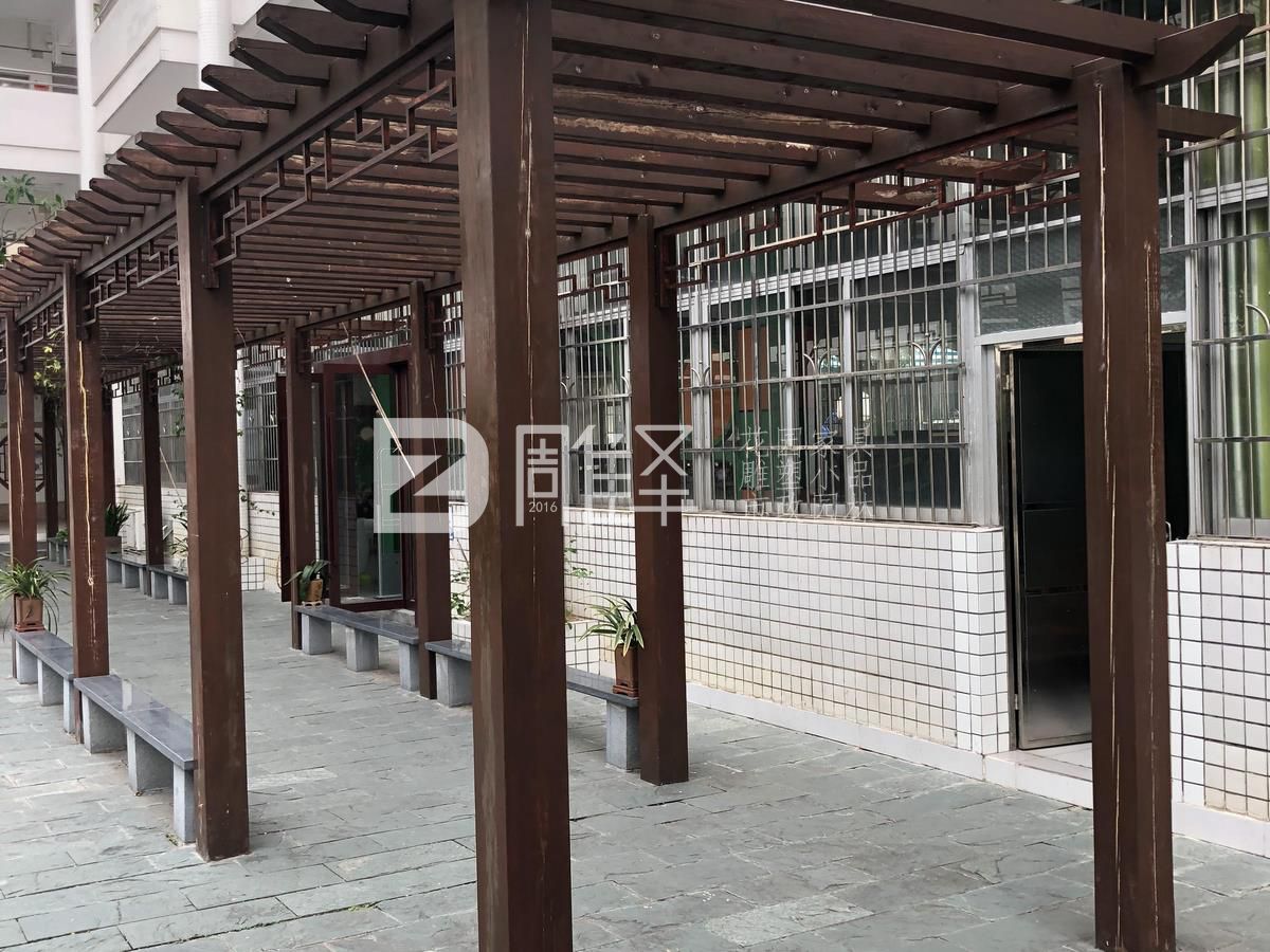 廣東廣州番禺市橋實驗小學戶外實木廊架